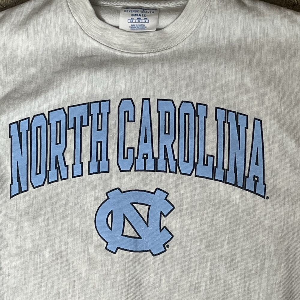 Vintage North Carolina Champion Sweatshirt Small Reverse Weave UNC 90s Y2K Gray - Picture 2 of 10